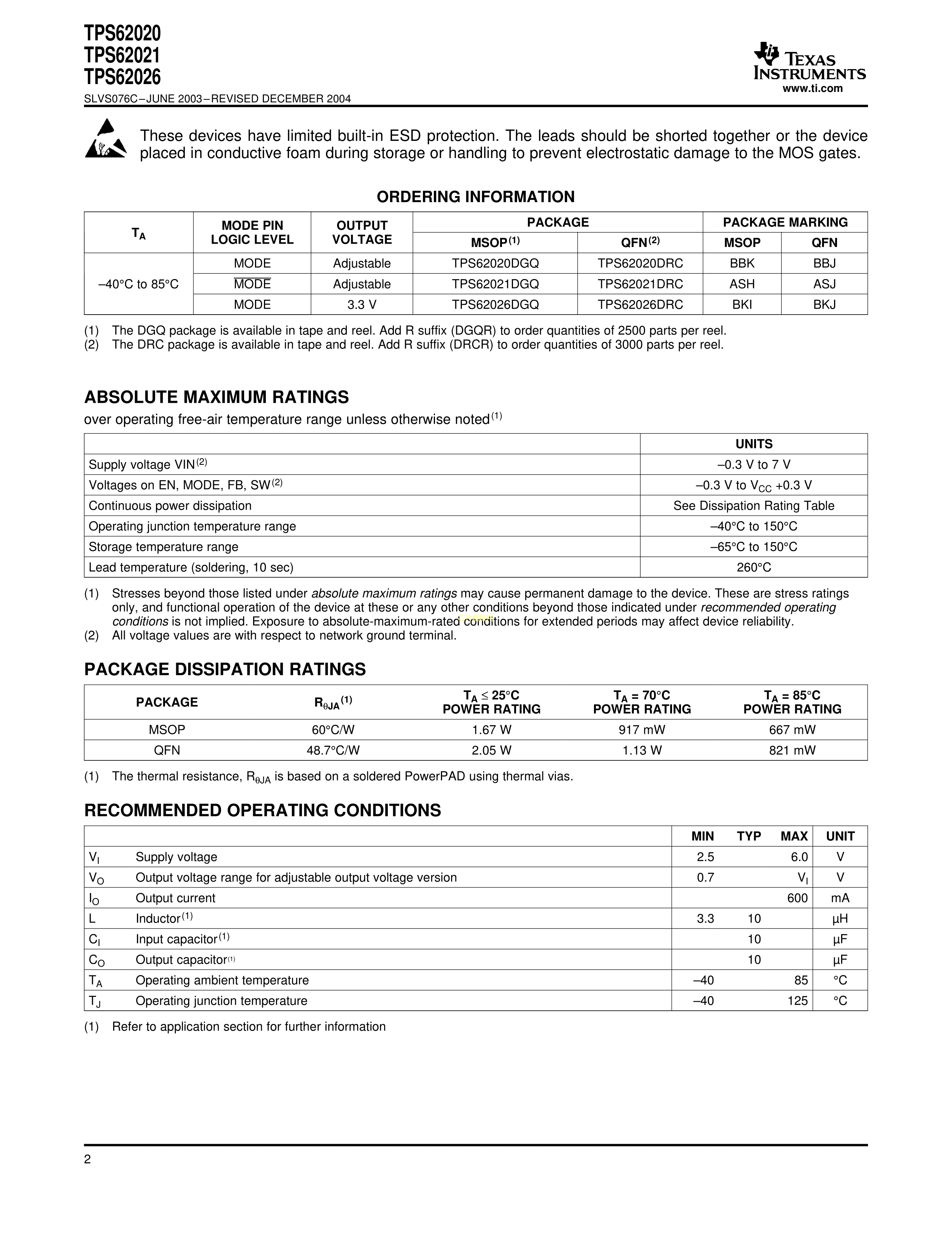 TPS62026DRCR数据手册VSON-10(3x3)封装TI(德州仪器)PDF规格书，中英文下载- 规格书- 芯片模块网- 让芯片更简单！