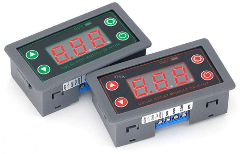 延时继电器模块触发循环定时工业防过冲仪表外壳 5V12V24V全兼容