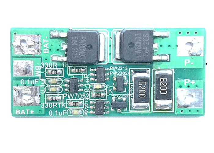 两节串联锂电池保护方案板， 6A 过流， 带电池均衡-142号板
